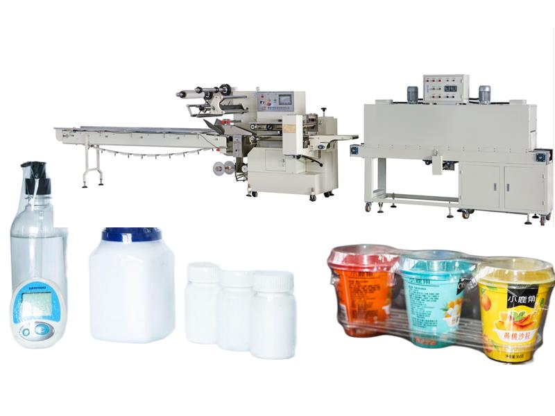 Heat shrink packaging machine with pillow type wrapping machine