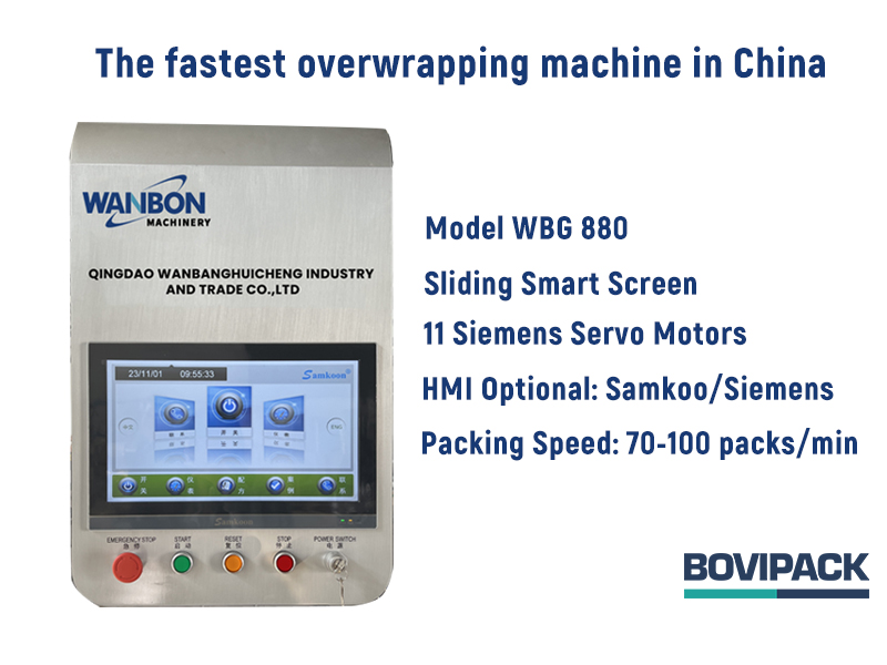 The Best Cellophane Wrapping Machine WBG 880 Overwrapper in China